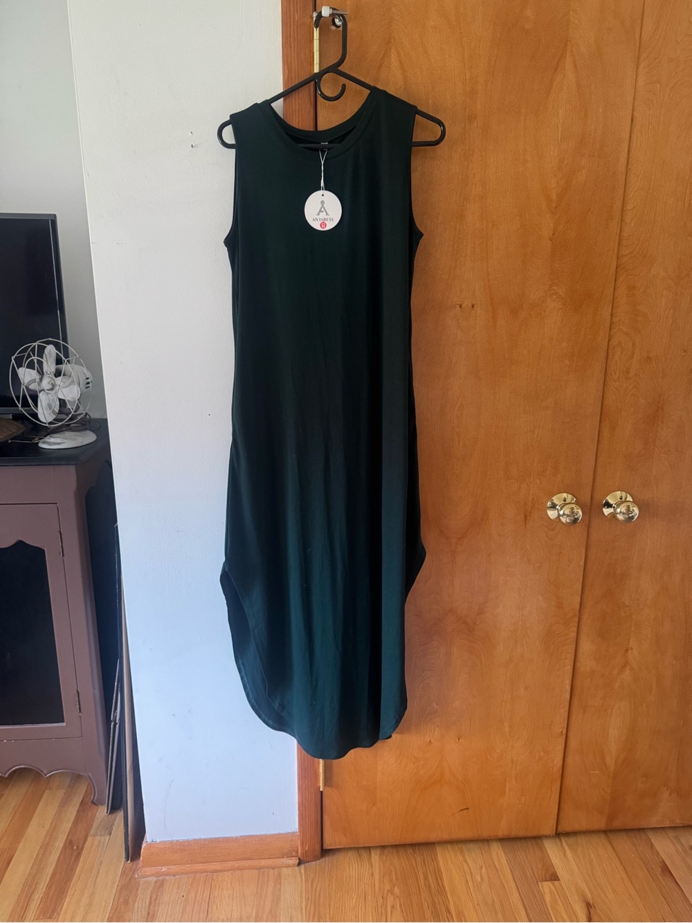 Sleeveless  Midi Dress with Curved Hem